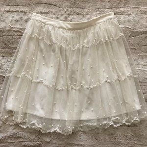 Hollister Cream Tulle Skirt